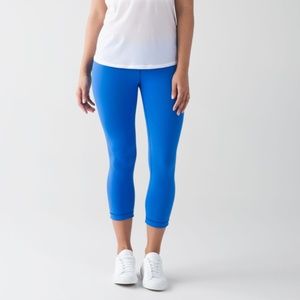 Lululemon Wunder Under Crop III (Reversible) Hero Blue / Pipe Dream Blue Size 6